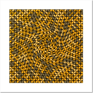 Twisted Metaballs Pattern (Gold) Posters and Art